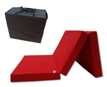 Materac turystyczny rozkładany fotel 200x80x10 czerwony + torba