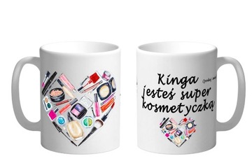 KUBEK KOSMETYCZKA MANIKIURZYSTKA + IMIĘ Kartonik