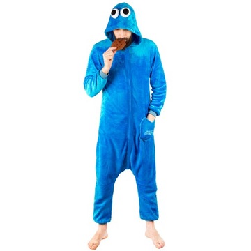 ONESIE KIGURUMI NIEBIESKI ELMO JEDNOCZĘŚCIOWA PIŻAMA PRZEBRANIE UNISEX L