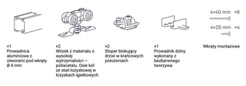 S60 System do drzwi przesuwnych do 60 kg. 300 cm
