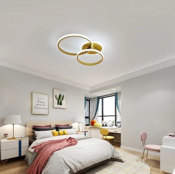 СВЕТОДИОДНЫЙ ПОТОЛОЧНЫЙ СВЕТИЛЬНИК КОЛЬЦО ОБЫЧНЫЙ ПОДВЕСНОЙ СВЕТИЛЬНИК ЗОЛОТО 6500К КРУГЛЫЙ СОВРЕМЕННЫЙ