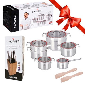 Zestaw garnków 11el noży ZWIEGER KLASSIKER GRATIS