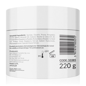 Apis Raspberry Glow Малиновый сахарный пилинг 220г