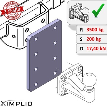 Крюк из оцинкованной листовой пластины, регулировка высоты шарика для Iveco Daily 06-11