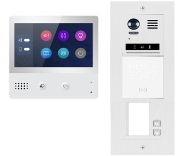 WIDEODOMOFON VIDEODOMOFON CZYTNIK KART RFID DOMOFON DWURODZINNY 7''