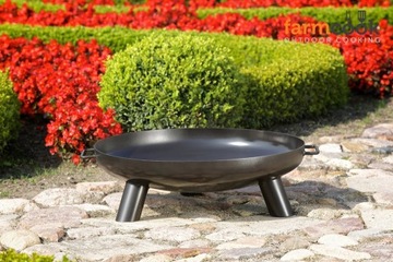 БОЛЬШАЯ СТАЛЬНАЯ САДОВАЯ ПЕЧЬ, СОВРЕМЕННЫЙ ГРИЛЬ КАУЛДЕЛЬ ОГОНЬ 70X70 СМ