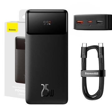BASEUS MOCNY POWERBANK 20000MAH QC PD ABS+PC 2X USB USB-C 25W + KABEL USB-C
