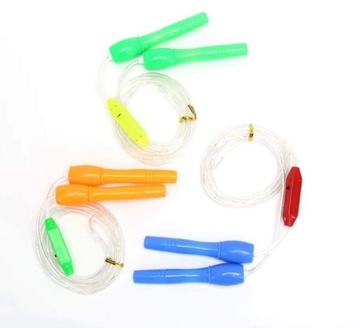 РЕГУЛИРУЕМАЯ СКАКАЛАКА ДЛЯ ДЕТЕЙ, СВЕТОДИОДНАЯ ПОДСВЕТКА, СПОРТ, ЦВЕТНАЯ, 3 режима, 2,7 м