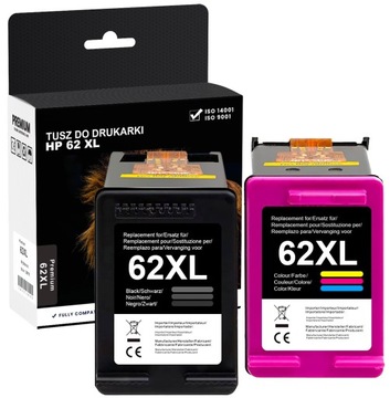 TUSZE DO HP 62 OFFICEJET 5740 ENVY 5640 7640 7650