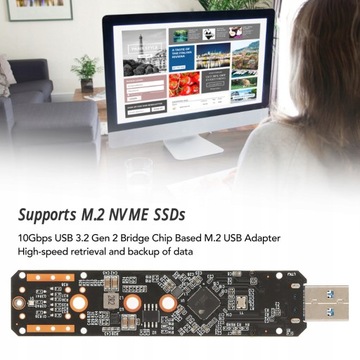 АДАПТЕР M.2 NVME SSD НА USB 3.2 10 ГБ/с