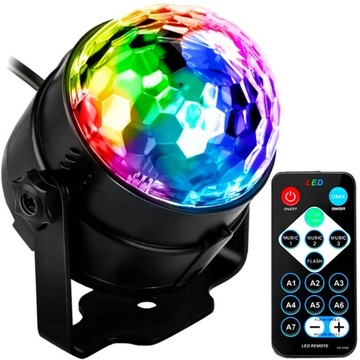 Projektor Laserowy Dyskotekowy Laser Disco Stroboskop Lampka LED RGB Pilot