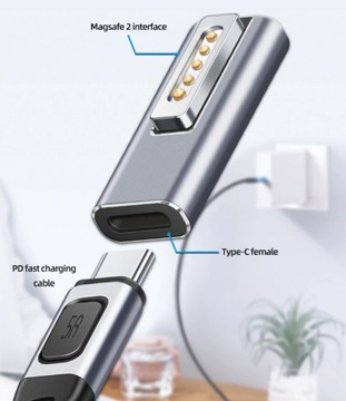 Адаптер USB-C PD для Macbook MagSafe2