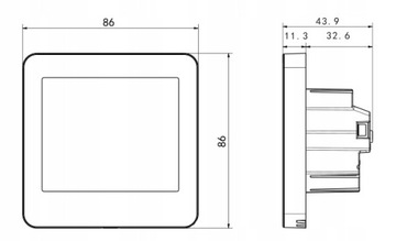 Интеллектуальный нагружаемый термостат 16А для пола, черный TR058C RT WiFi TUYA