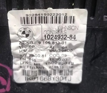 BMW 1 E81 E82 E87 1.6 B PŘÍSTROJOVÁ DESKA BUDÍK 1024932-84