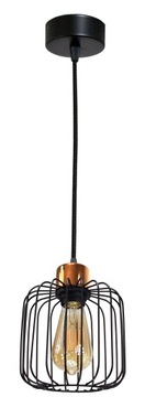 ŻYRANDOL LAMPA WISZACA DRUCIANA RING CZARNA MIEDŹ