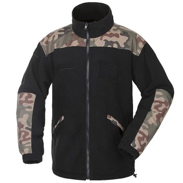 Bluza Polarowa Męska Polar Wojskowy Podpinka Texar GROM Black/Pl Camo XXL
