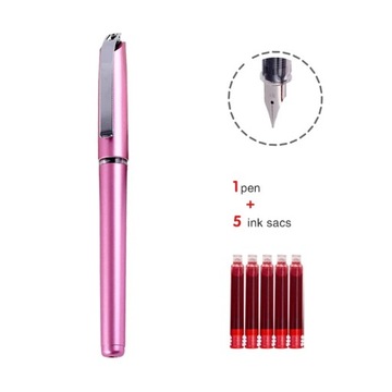 1 Pen 5 Ink Sacs Simple Color Pen Student Calligraphy Practice Pen