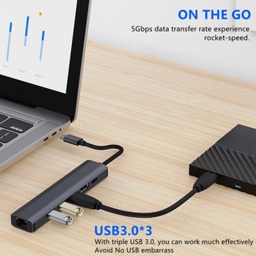 BYL-2210 Адаптер USB-C/Type-C к USB-концентратору 6 в 1