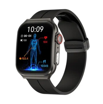 Smartwatch męski zegarek smartwach damski smartwatch czarny medyczny EKG