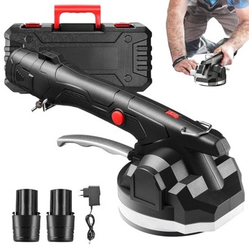 12V MOCNA PRZYSSAWKA WIBRACYJNA DO UKŁADANIA PŁYTEK 1000W +2 AKU 1500MAH