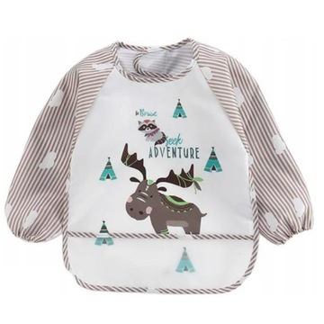 Śliniak z Rękawkami z Kieszonką Fartuszek Łoś, Cztery Słonie