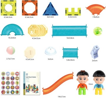 МАГНИТНЫЕ КОНСТРУКТОРЫ СВЕТЯЩАЯСЯ ДОРОЖКА Для детей Набор из 202 штук.