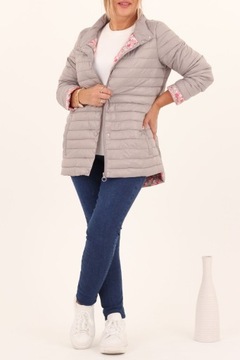 КУРТКА ПЕРЕХОДНАЯ ТОНКАЯ, БОЛЬШИХ РАЗМЕРОВ, СТЕГАНАЯ, ЛЕГКАЯ, С ВОРОТНИКОМ-СТОЙКОЙ, ЛЕГКАЯ