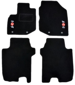 Silné velurové koberce pro Honda Jazz III 2008-2014 Výšivka