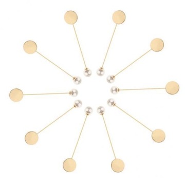 4x10Pcs Pearl Pin Base Brooch Glue on