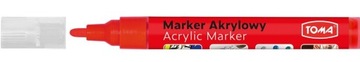Marker pisak akrylowy CZERWONY z farbą akrylową
