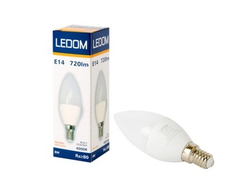 ŻARÓWKA LED E14 8W 4000K ŚWIECZKA DZIENNA ŚWIECOWA