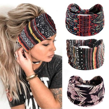 3X Opaska do włosów GŁOWĘ szeroka HAIR BAND TURBAN