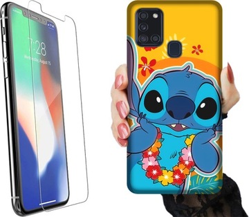 ETUI NA TELEFON SAMSUNG GALAXY A21S DZIECIĘCE WZORY STITCH +SZKŁO