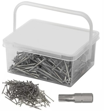 WKRĘTY TARASOWE 4x60 NIERDZEWNE TORX +BIT 200sz