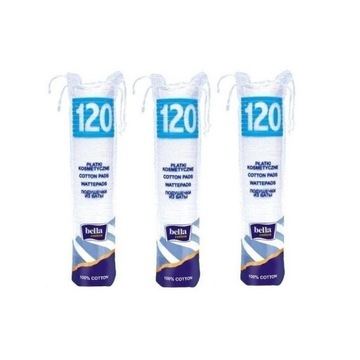 Płatki kosmetyczne okrągłe Bella Cotton 120x3=360