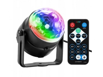 DISCO LED ПРОЕКТОР шар с пультом дистанционного управления RGB