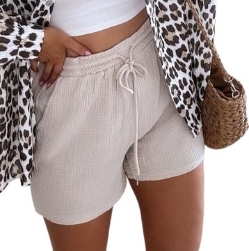 Бежевые муслиновые шорты