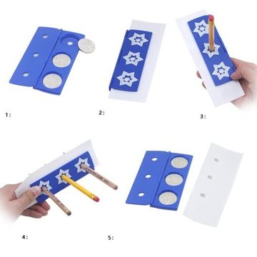 Nowość ołówek przez penetrację pieniędzy monetami Cosplay sztuczki czerwony 11,1x4cm