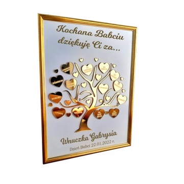 Prezent Dzień Babci i Dziadka drzewko 3D 40x30 cm