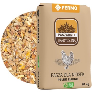 Pasza karma dla kur nioska BEZ GMO 20kg ziarno dla kur PASZARNIA TRADYCYJNA