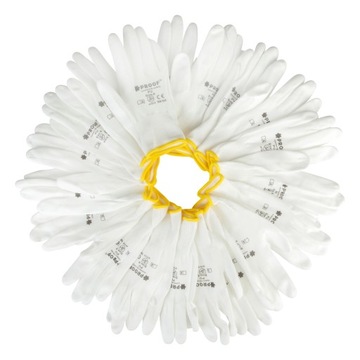 ПЕРЧАТКИ ЗАЩИТНЫЕ РАБОЧИЕ БЕЛЫЕ ПУ ПЕРЧАТКИ СТРОИТЕЛЬНЫЕ ПРОФИЛЬНЫЕ 9-10 пар