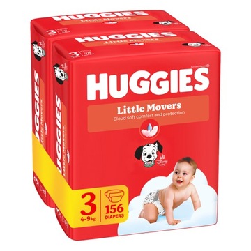 2x Pieluchy HUGGIES Little Movers 3 5-9kg 78 szt