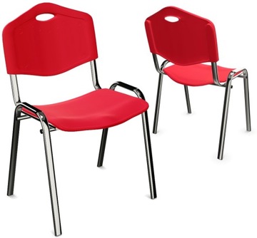 KRZESŁO DO POCZEKALNI PLASTIKOWE ISO-PL CZERWONE