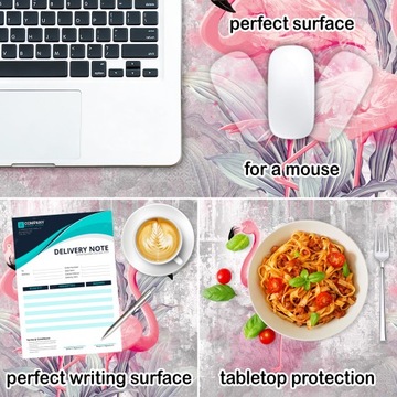 защитный коврик для письменного стола фламинго бетон 120х60