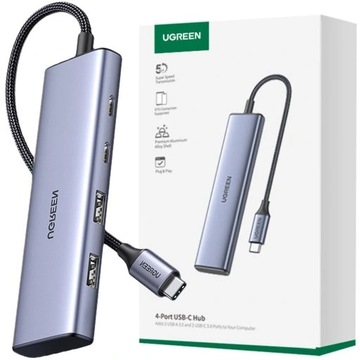 UGREEN HUB ADAPTER SOLIDNY WIELOFUNKCYJNY USB C DO 2 x USB A / 2 x USB-C