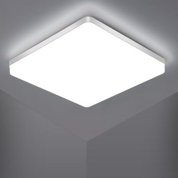 LAMPA ŁAZIENKOWA SUFITOWA PLAFON LED KWADRAT NOWOCZESNY 48W 6500K IP54