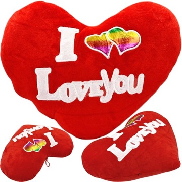 DUŻA PLUSZOWA PODUSZKA MASKOTKA SERCE PREZENT DLA UKOCHANEJ OSOBY I LOVE