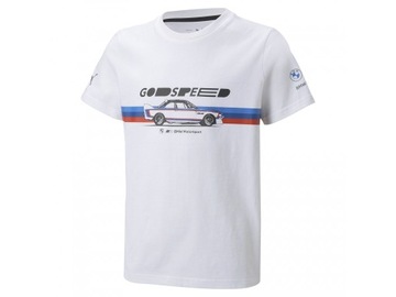BMW Motorsport t-shirt dziecięcy biały bawełna rozmiar 128 (123 - 128 cm)