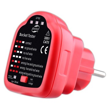 Tester gniazdek sieciowych 230V AC i RCD 30mA