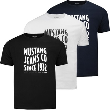 MUSTANG T-shirt KOSZULKA męska 100% BAWEŁNA 3 PAK - 2XL